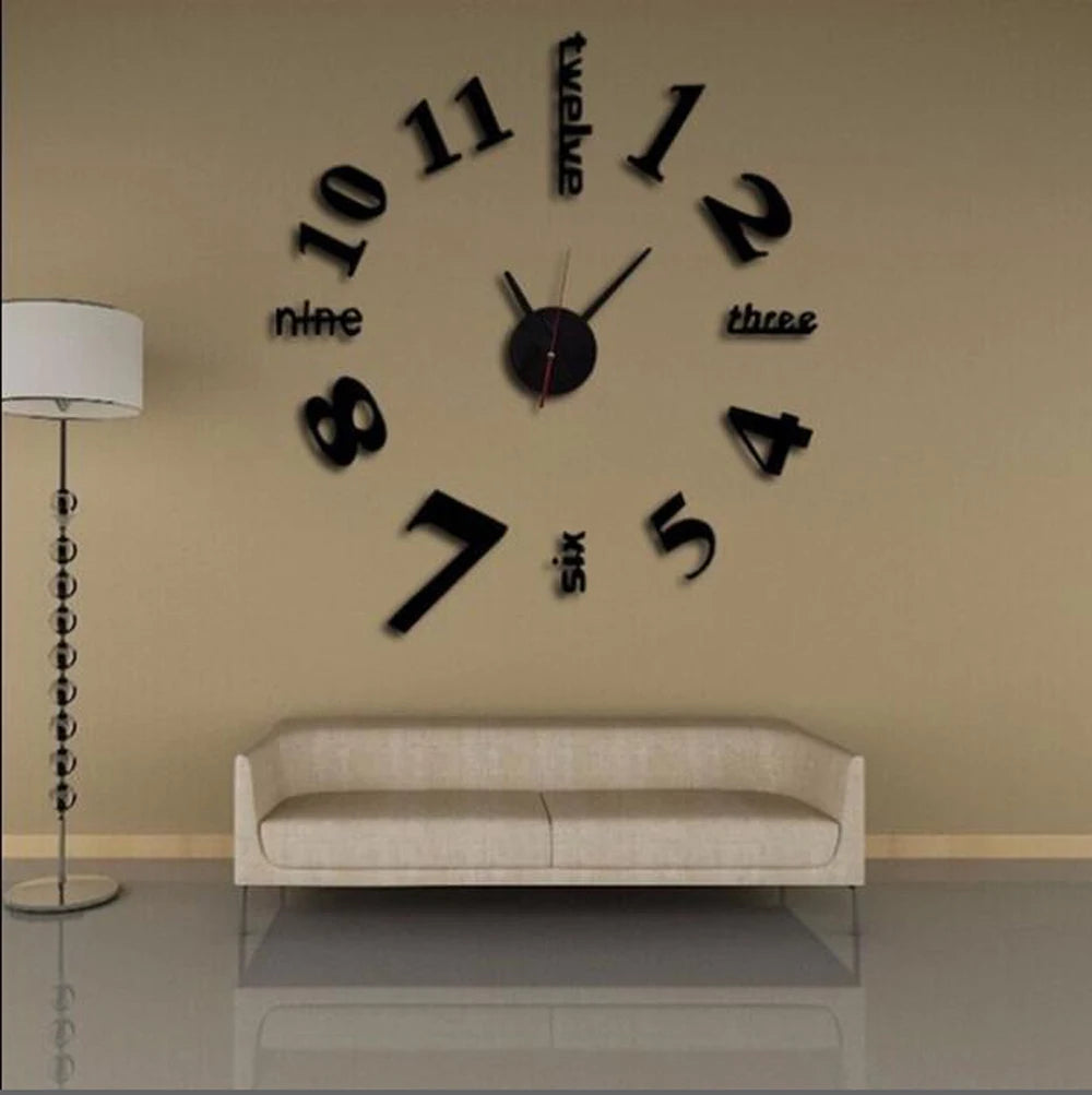 3D Wall Clock Mirror Wall Stickers Removable Colorful  Silent Non-Ticking DIY Art Decal Wall Clocks Home Decor Living Room