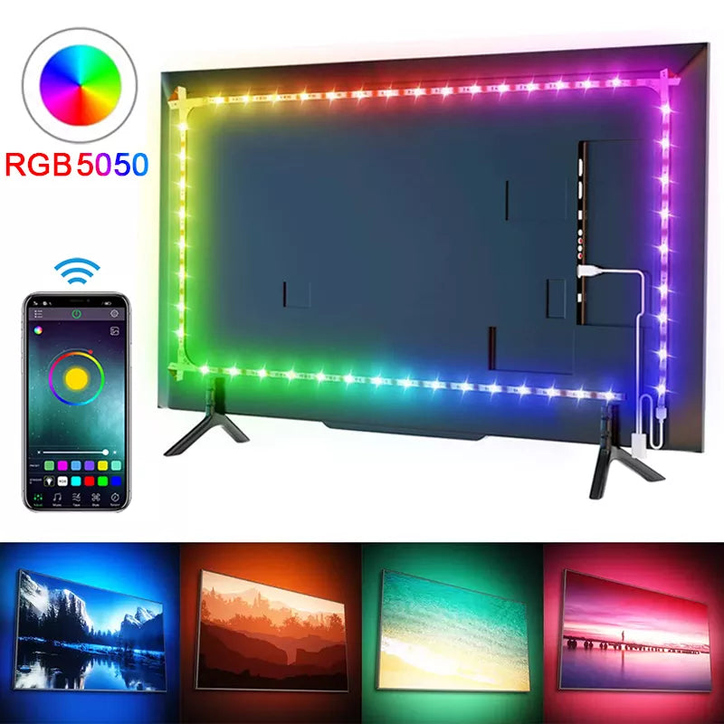 Ευέλικτη Ταινία Led RGB 5050 Για Διακόσμηση Δωματίου Με Οπίσθιο Φωτισμό Τηλεόρασης !!!