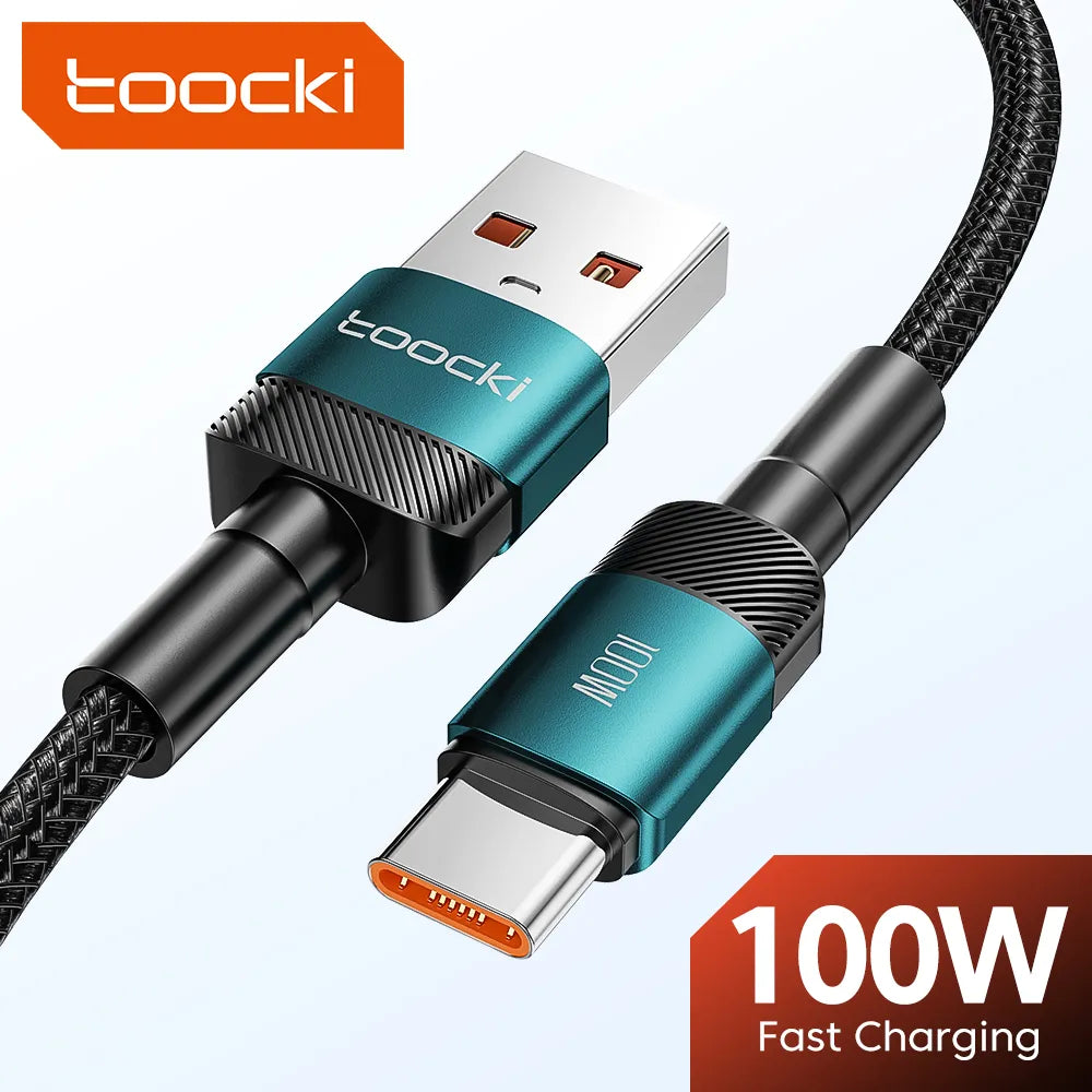 Toocki 100W USB Type C Cable Fast Charging USB C Charger Cord For Huawei P40 P30 Realme Oppo Oneplus Poco Data Cord