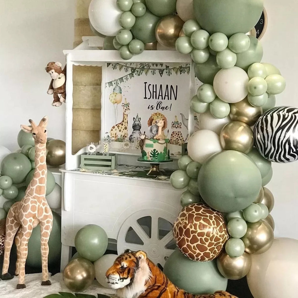 Green Balloon Garland Arch Kit Wedding Jungle Safari Birthday Party Decorations Kids Baby Shower Ballon Baloon Decor