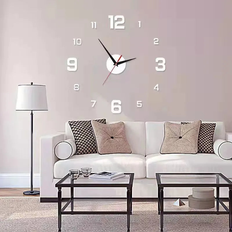 DIY Creative Frameless Wall Clock Wall Mechanism With Arrows Decal Home Silent Clock Living Room Office Wall Decoration