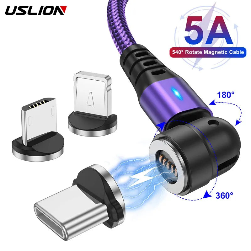 Μαγνητικό Καλώδιο  Περιστροφής  540 Μοιρών Για Γρήγορη Φόρτιση  Με  USB !!!