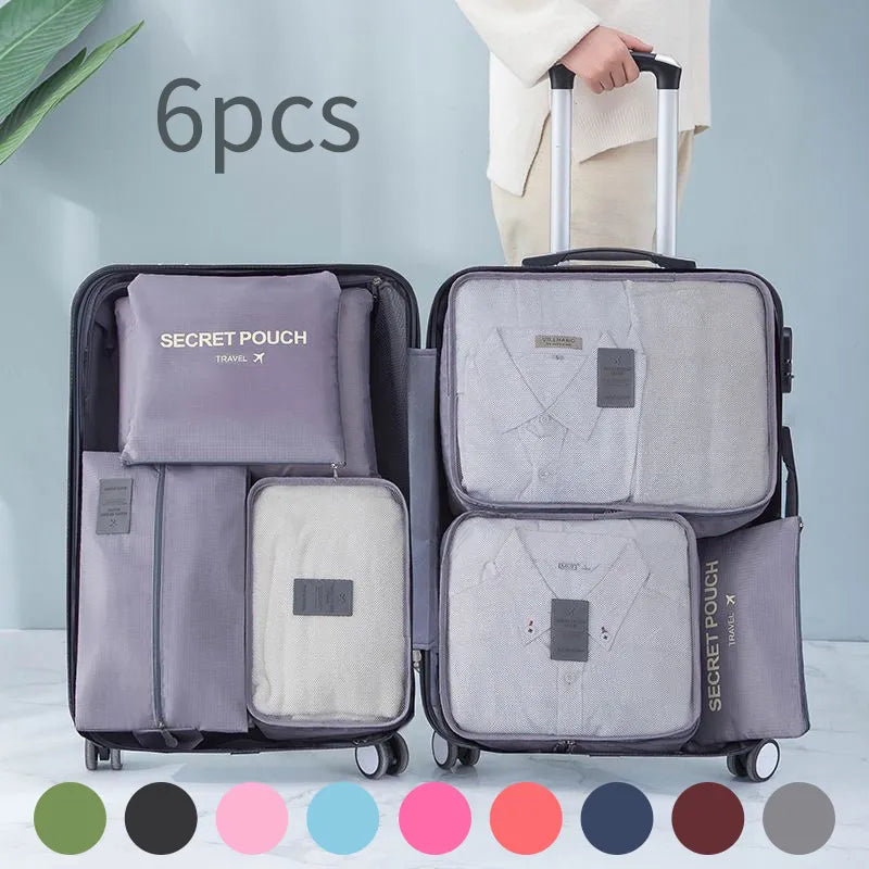 6τμχ Τσάντες αποθήκευσης Travel Organizer Φορητές βαλίτσες ταξιδιού Οργανωτική τσάντα ταξιδιού για γυναίκες Αποσκευές οργάνωσης ρούχα Τσάντα παπουτσιών